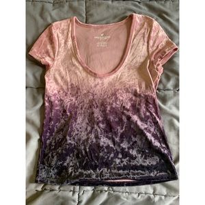 American Eagle pink and purple velvet shirt